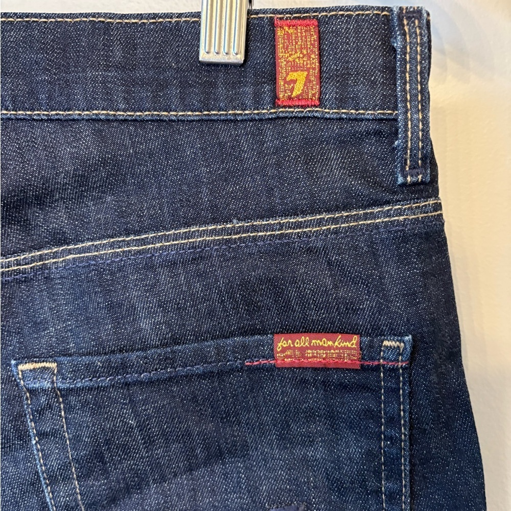 7 For All Mankind Dark Blue Cuffed Jean Shorts size 29 - Picture 9 of 10